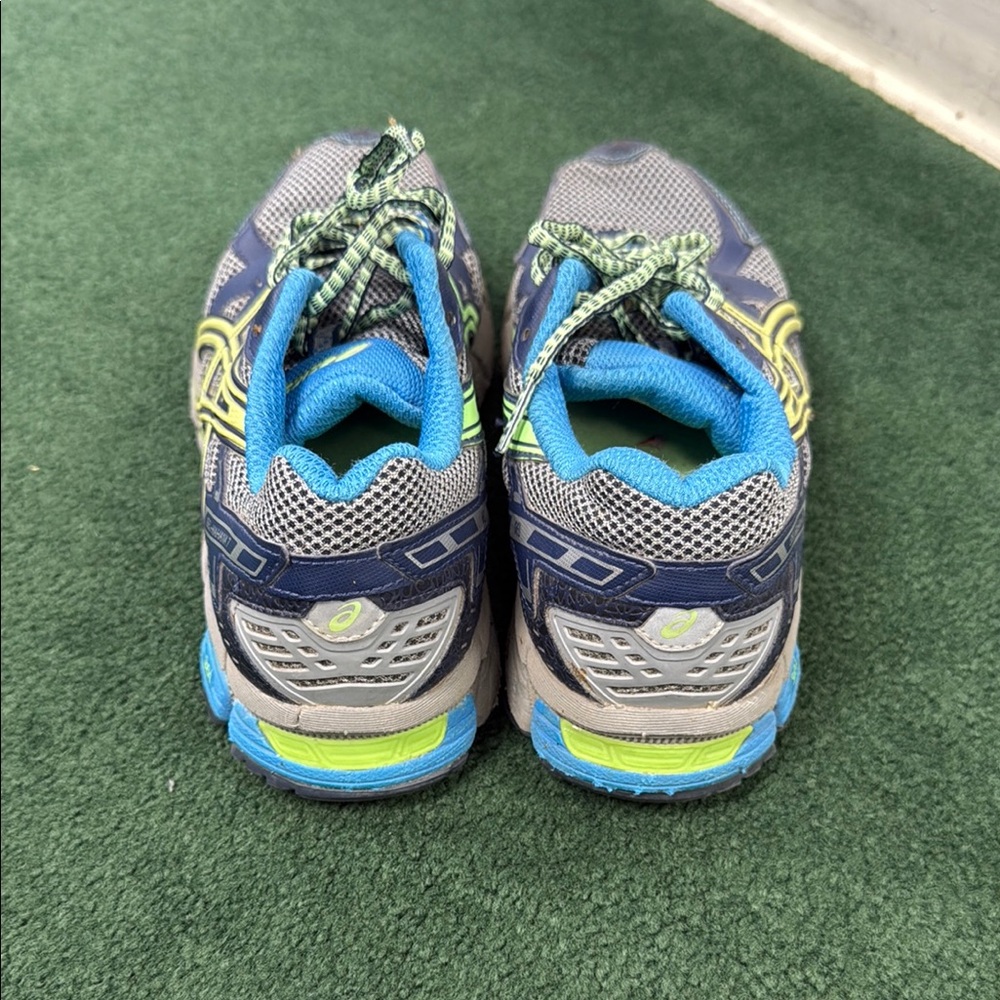 Asics gel Kahana 7 Dynamic Blue and Lime Sneakers - Picture 3 of 4